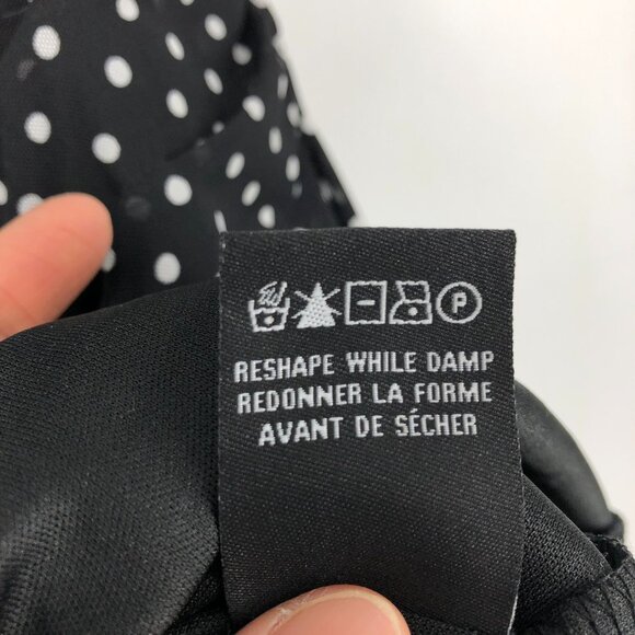 Le Chateau Black white Polka Dot short sleeve ruched NWT Dress Size XL - Picture 5 of 16